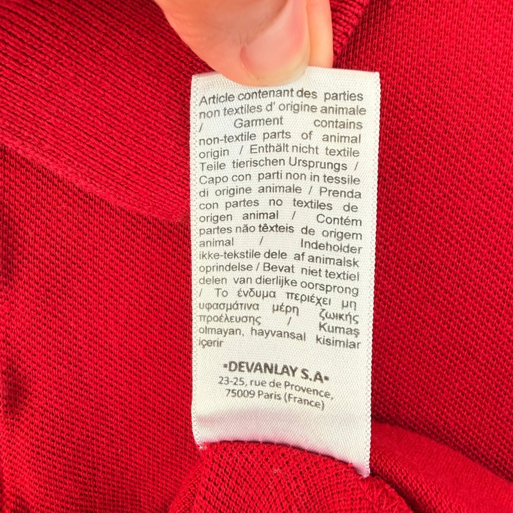 Lacoste Polo Shirt Men's 4 Red Long Sleeve Cotton Classic Crocodile Logo - Picture 6 of 9